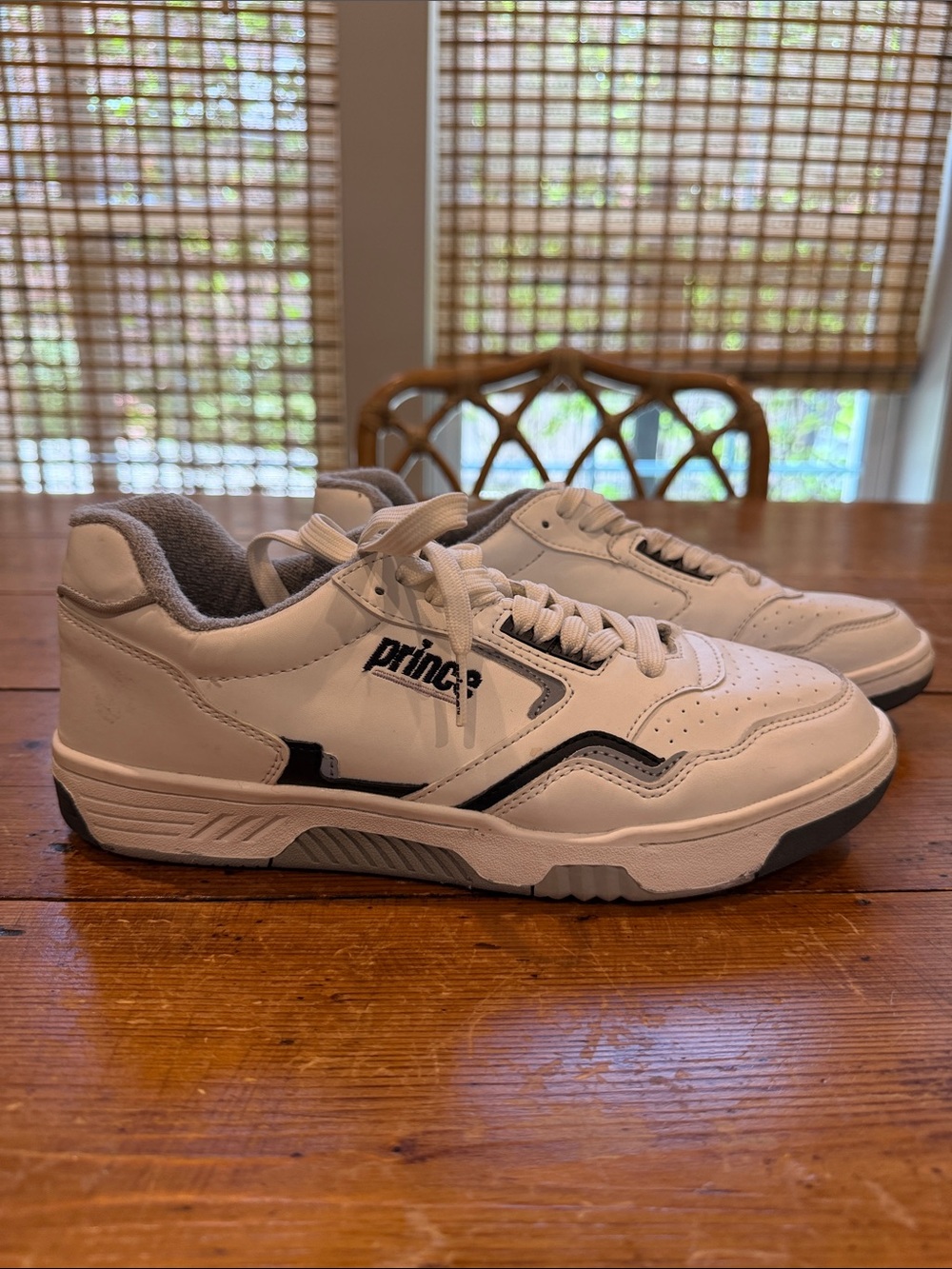 Prince Women’s White Tennis Sneakers w/ Gray and Black Accents Sz 8-8.5 (EUR 39)